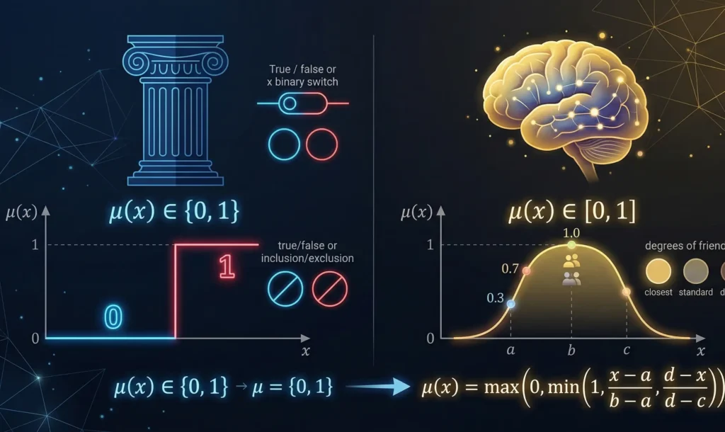Lütfi Zadə qeyri-səlis çoxluqlar,
Fuzzy logic nədir,
Qeyri-səlis məntiq nəzəriyyəsi,
Fuzzy sets,
Lütfi Zadə nəzəriyyəsi,
Mənsubiyyət funksiyası,
Aristotel məntiqi ilə fuzzy məntiq fərqi,
Kantor çoxluqlar nəzəriyyəsi,
Z ədədləri,
Qeyri-müəyyənlik nəzəriyyəsi,
İmkanlar nəzəriyyəsi,
Süni zəka fuzzy logic,
Qeyri-səlis riyaziyyat tətbiqi
