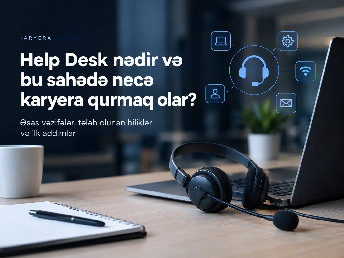 help desk nədir, help desk, help desk mütəxəssisi, help desk specialist, help desk işi, help desk maaşı, help desk əmək haqqı, help desk mütəxəssisi maaşı, help desk necə olmaq olar, help desk kursu, help desk təlimi, help desk vakansiya, IT help desk, IT support, texniki dəstək, texniki dəstək mütəxəssisi, help desk vəzifələri, help desk nə iş görür, help desk bacarıqları, help desk üçün nə bilmək lazımdır, help desk ticket, ticket sistemi, service desk nədir, help desk service desk fərqi, Level 1 help desk, Level 2 help desk, IT karyerasına necə başlamaq olar, IT sahəsinə necə girmək olar, help desk Azərbaycanda, help desk maaşı Azərbaycanda, Bakı help desk, help desk specialist maaşı, AI help desk, süni intellekt help desk, help desk təlimi Azərbaycan