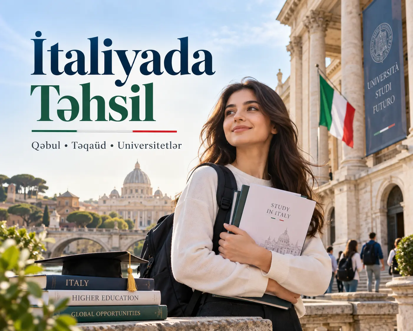 İtaliyada təhsil, İtaliyada təhsil 2026, İtaliyada universitet, İtaliya universitetləri, İtaliyada bakalavr təhsili, İtaliyada magistr təhsili, İtaliyada təqaüdlə təhsil, İtaliyada pulsuz təhsil, DSU təqaüdü, İtaliyada təhsil haqqı, İtaliyada qəbul şərtləri, İtaliyada təhsil üçün sənədlər, İtaliya tələbə vizası, Universitaly, CIMEA, Declaration of Value, ISEE, ISEE Parificato, IELTS, İtaliyada ingilis dilində təhsil, İtaliyada yaşayış xərcləri, İtaliyada tələbə həyatı, İtaliyada işləmək, İtaliyada təqaüd, İtaliyada universitetə qəbul, İtaliyada təhsil üçün müraciət,İtaliyada təhsil almaq üçün nə etmək lazımdır, İtaliyada təqaüdlə necə oxumaq olar, İtaliyada təhsil haqqı nə qədərdir, İtaliyada bakalavr üçün qəbul şərtləri, İtaliyada magistr təhsili üçün sənədlər, İtaliyada IELTS olmadan təhsil mümkündürmü, DSU təqaüdü necə alınır, İtaliyada universitetə necə müraciət etmək olar, İtaliya tələbə vizası üçün hansı sənədlər lazımdır, İtaliyada tələbə kimi işləmək mümkündürmü